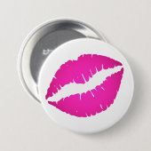 Hot Pink Ombre Kiss Ronde Button 7,6 Cm (Voorkant /achterkant)