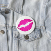 Hot Pink Ombre Kiss Ronde Button 7,6 Cm (In situ)