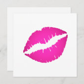 Hot Pink Ombre Lipstick Kiss Blank Kaart (Voorkant / Achterkant)