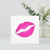 Hot Pink Ombre Lipstick Kiss Blank Kaart (Staand voorkant)