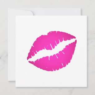 Hot Pink Ombre Lipstick Kiss Blank Kaart