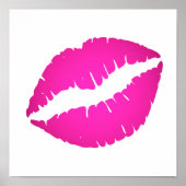 Hot Pink Ombre Lipstick Kiss Poster (Voorkant)