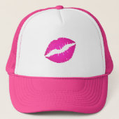 Hot Pink Ombre Lipstick Kiss Trucker Pet (Voorkant)