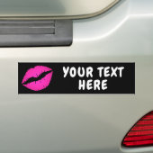 Hot Pink Ombre Lipstick Zwart Bumpersticker (Op auto)