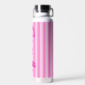 Hot Pink Ombre Stripes gepersonaliseerd Waterfles (Achterkant)