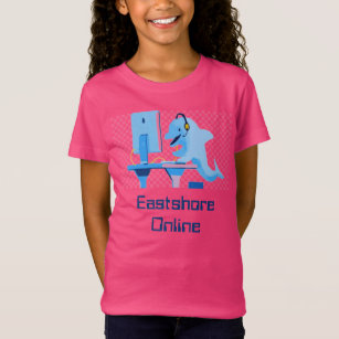 Hot-Pink Online Dolphin T-Shirt voor meisjes
