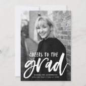 Hot Pink op het Afstudeerder Foto Afstuderen Kaart (Voorkant)