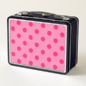 Hot Pink op Pink Polka Dots Patroonontwerp (Achterkant)