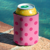 Hot Pink op Pink Polka Dots Patroonontwerp Blikjeskoeler