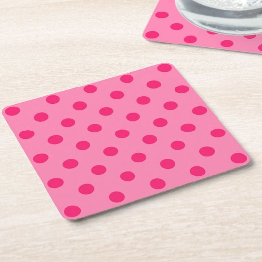 Hot Pink op Pink Polka Dots Patroonontwerp Kartonnen Onderzetters