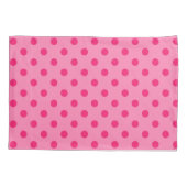 Hot Pink op Pink Polka Dots Patroonontwerp Kussensloop (Achterkant)