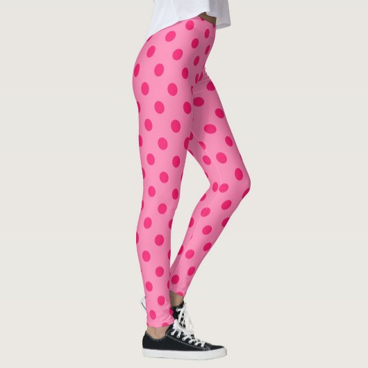 Hot Pink op Pink Polka Dots Patroonontwerp Leggings