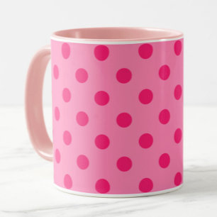 Hot Pink op Pink Polka Dots Patroonontwerp Mok