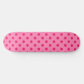 Hot Pink op Pink Polka Dots Patroonontwerp Persoonlijk Skateboard (Horizontaal)