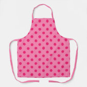 Hot Pink op Pink Polka Dots Patroonontwerp Schort (Voorkant)