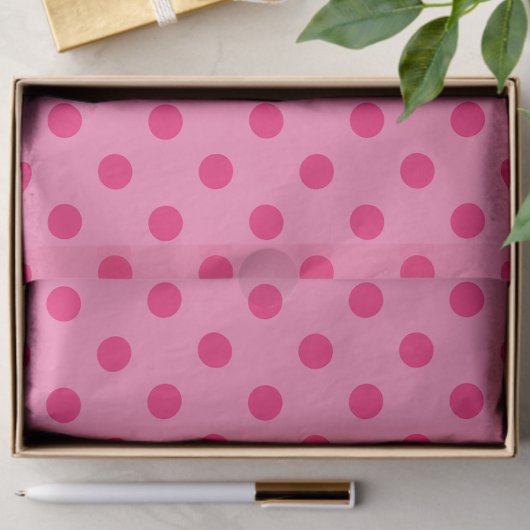 Hot Pink op Pink Polka Dots Patroonontwerp Tissuepapier