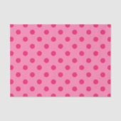 Hot Pink op Pink Polka Dots Patroonontwerp Tissuepapier (Voorkant)