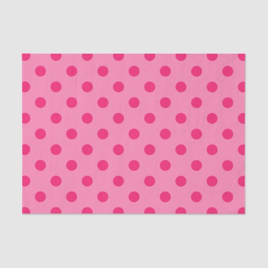 Hot Pink op Pink Polka Dots Patroonontwerp Tissuepapier (Voorkant)