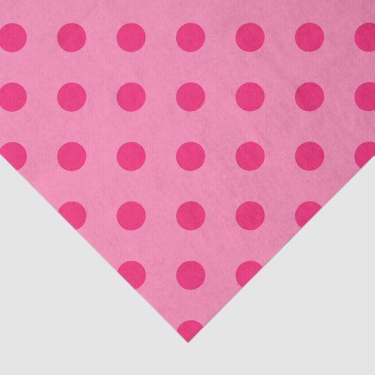 Hot Pink op Pink Polka Dots Patroonontwerp Tissuepapier (Detail)
