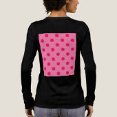 Hot Pink op Pink Polka Dots Patroonontwerp Tri-Blend Shirt (Achterkant)