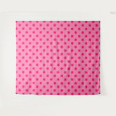 Hot Pink op Pink Polka Dots Patroonontwerp Wandkleed (Voorkant (horizontaal))