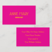 Hot Pink Orange Modern Professtional Trendy Girly Visitekaartje (Voorkant / Achterkant)
