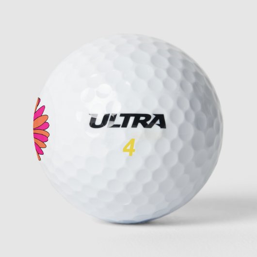 Hot Pink Oranje Daisy Golfballen (Logo)