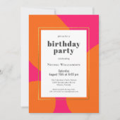 Hot Pink Oranje kleurrijke feestdag Kaart (Voorkant)