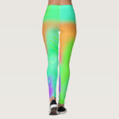 Hot Pink Oranje Paars Turquoise Punk Crazy Print Leggings (Achterkant)
