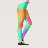 Hot Pink Oranje Paars Turquoise Punk Crazy Print Leggings (Rechts)