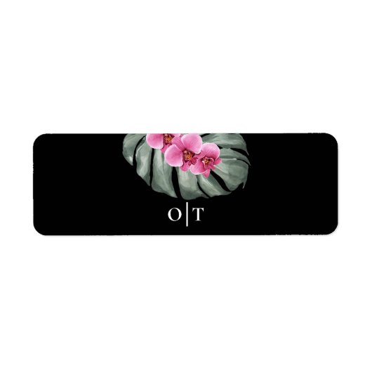 Hot Pink Orchids Tropical Wedding Cigar Band Etiket (Voorkant)