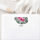 Hot Pink Orchids Tropical Wedding Cigar Band Etiket (Insitu)