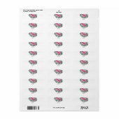 Hot Pink Orchids Tropical Wedding Cigar Band Etiket (Full Sheet)