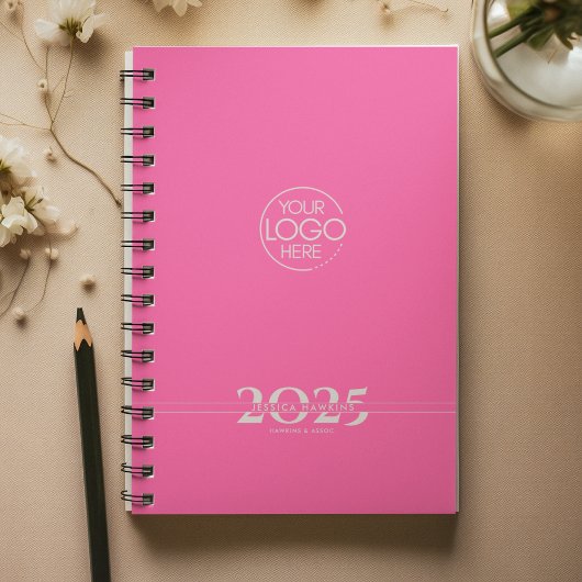 Hot Pink overlappende tekst Logo wekelijks Planner