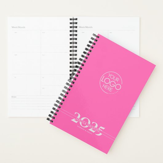Hot Pink overlappende tekst Logo wekelijks Planner (Display)