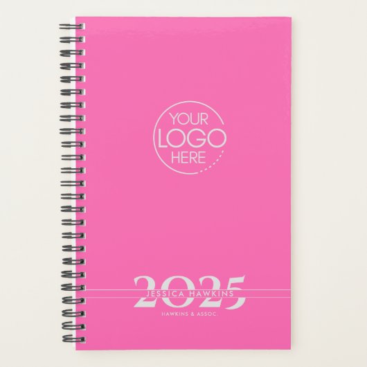 Hot Pink overlappende tekst Logo wekelijks Planner (Voorkant)