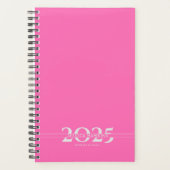 Hot Pink overlappende tekst Split Jaar Wekelijks Planner (Voorkant)