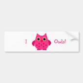 Hot Pink Owl Bumpersticker (Voorkant)