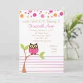 Hot Pink Owl Kaart (Staand voorkant)