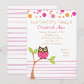 Hot Pink Owl Kaart (Voorkant / Achterkant)