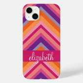 Hot Pink Paars Sinaasappel Chevron Pattern Case-Mate iPhone Case (Achterkant)