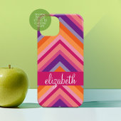 Hot Pink Paars Sinaasappel Chevron Pattern Case-Mate iPhone Case