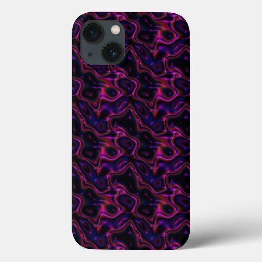 Hot Pink Paarse Black Swirling Pattern Case-Mate iPhone Case (Achterkant)