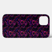 Hot Pink Paarse Black Swirling Pattern Case-Mate iPhone Case (Achterkant (horizontaal))
