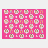 Hot Pink Paarse Cirkel Foto regenboogdag Inpakpapier Vel (Voorkant)