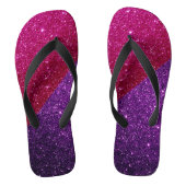Hot Pink, Paarse glitz, glitter en Sparkles Teenslippers (Voetbed)