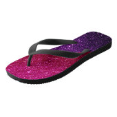 Hot Pink, Paarse glitz, glitter en Sparkles Teenslippers (Schuin)