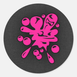 Hot Pink Paintball Ronde Sticker