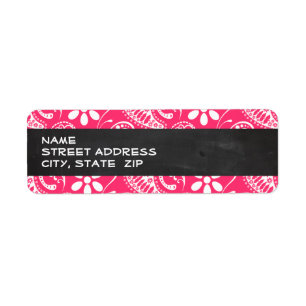 Hot Pink Paisley;  krijtbord Etiket