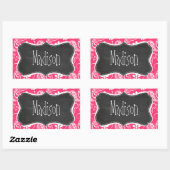 Hot Pink Paisley;  krijtbord Rechthoekige Sticker (Vel)